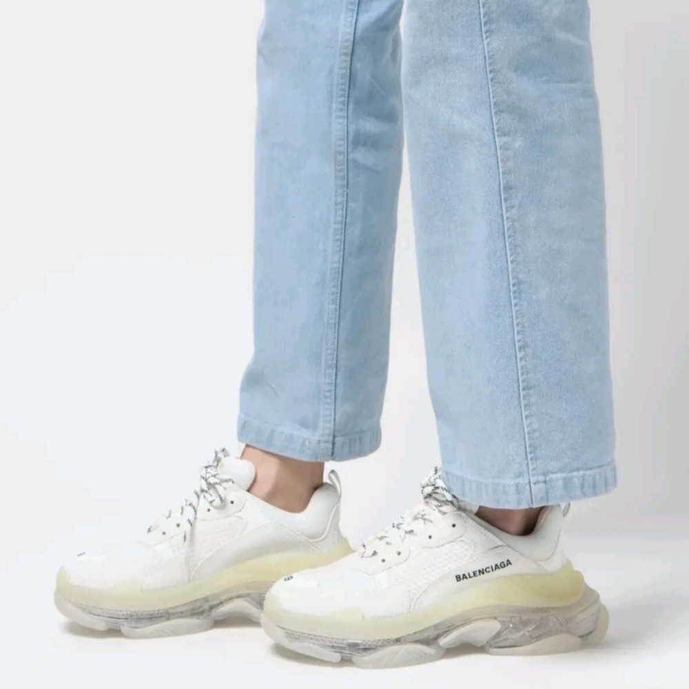 Balenciaga Men White Triple S Clear Sole Lw Top Sneakers EU 44 Size 11 US - Picture 2 of 10